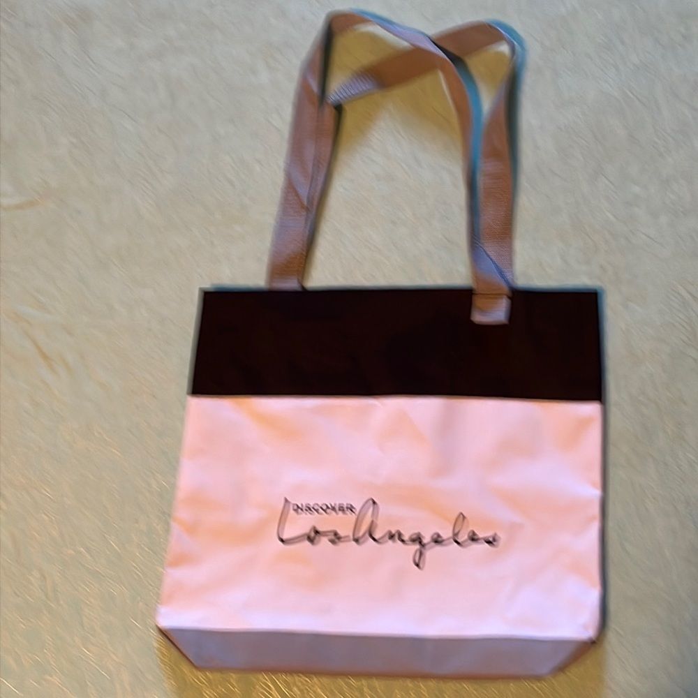 Discover Los Angeles Leed’sCloth tote bag gray white & black, heavy duty, LA NEW